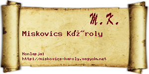 Miskovics Károly névjegykártya
