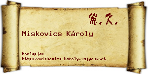 Miskovics Károly névjegykártya