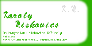 karoly miskovics business card